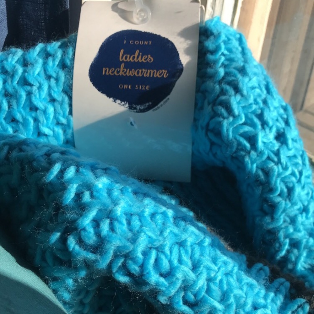 Blue Scarf with Black Edges